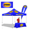 Outdoor Summer Trade Show Booth With Flags and Tent