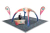 Inflatable Tent With Flags and Table Throw Trade Show Booth