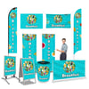Breakfast Print Signs & Banner Flags - Blue