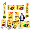 BBQ Print in Yellow Banner Displays