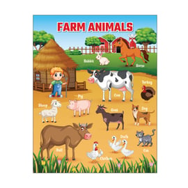 ABA Tex Farm Animal Chart Wall Poster