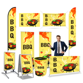 BBQ Print in Yellow Banner Displays