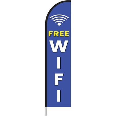Free WiFi Advertising Feather Flag