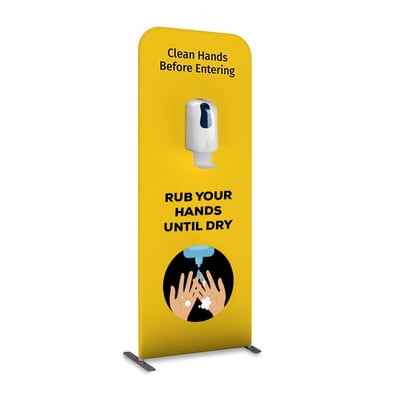 Automatic Hand Sanitizer Dispenser with Fabric Banner Stand