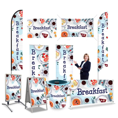 Breakfast Pre - Printed Product Line Up - Light Blue