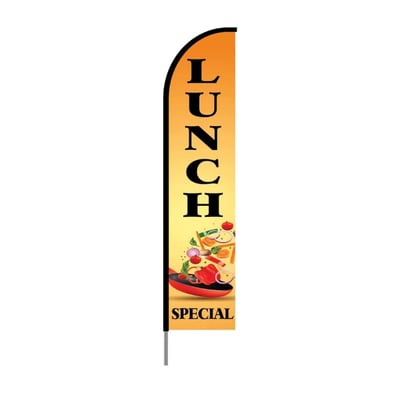 Breakfast, Lunch & Dinner Feather Flag Banner For Restaurant