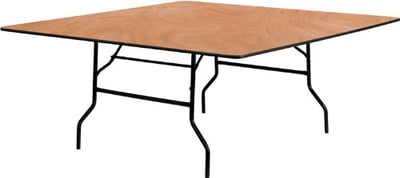 Square Wood Folding Banquet Table with Metal Legs