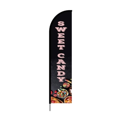 Candy & Cotton Candy Print Feather Flag for Retail Stores