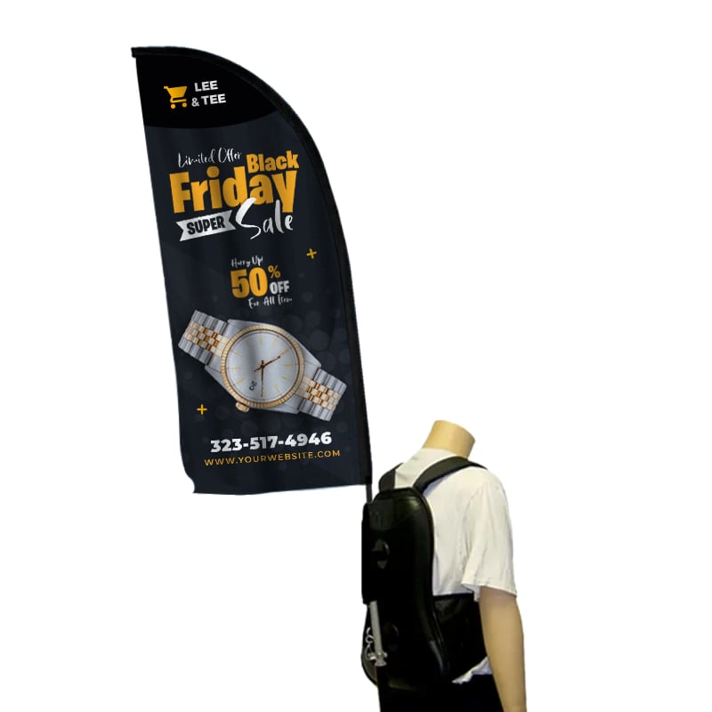 Custom Printed Backpack Feather Banner Flag