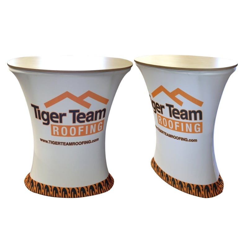 Stretch Fabric Trade Show Oval Counter Podium