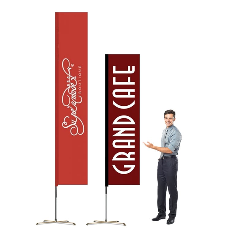 Rectangle Fluttering Banner Flag