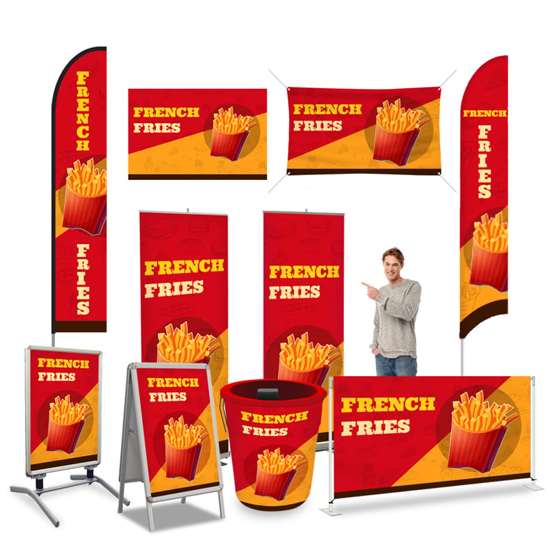 French Fries Print A-Frame Sidewalk Sign