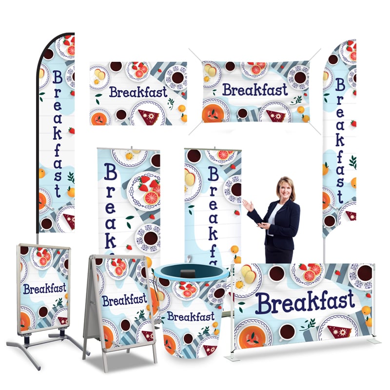 Breakfast Print Banner Signs & Flags for Restaurant