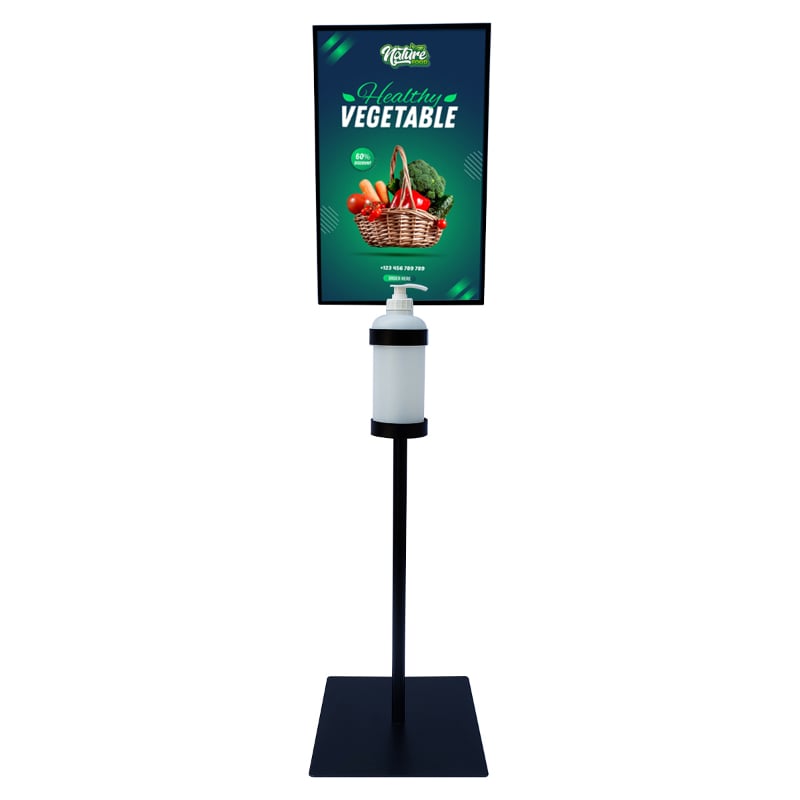 Metal-Hand-Sanitizer-with-Custom-Printed-Poster-Stand