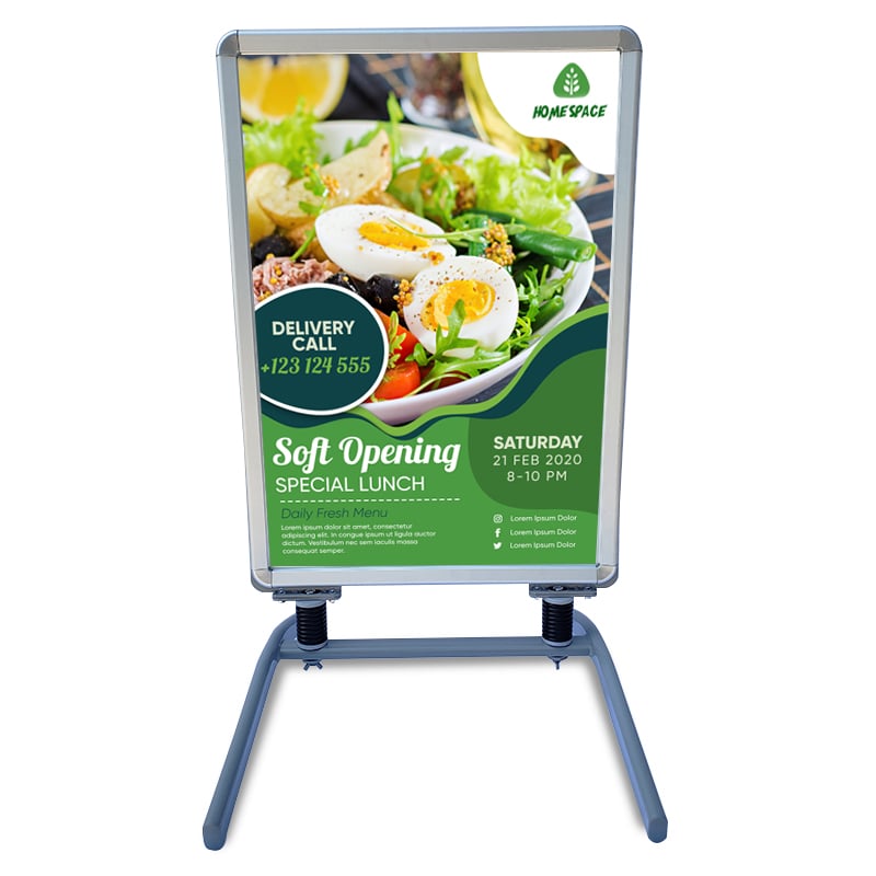 Outdoor Sidewalk Sign with Poster