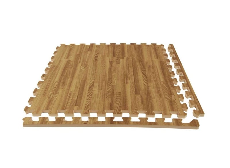 Interlocking Foam Tiles Wood Grain Flooring - Comes in Pack of 6