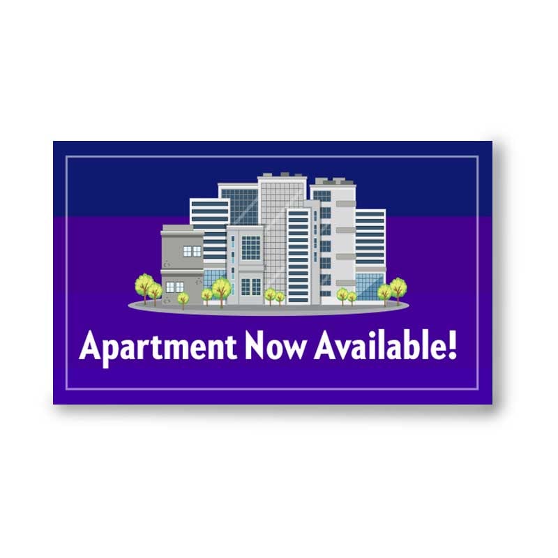 Apartment Available Canvas Banner for Real Estate Business in Dark Blue