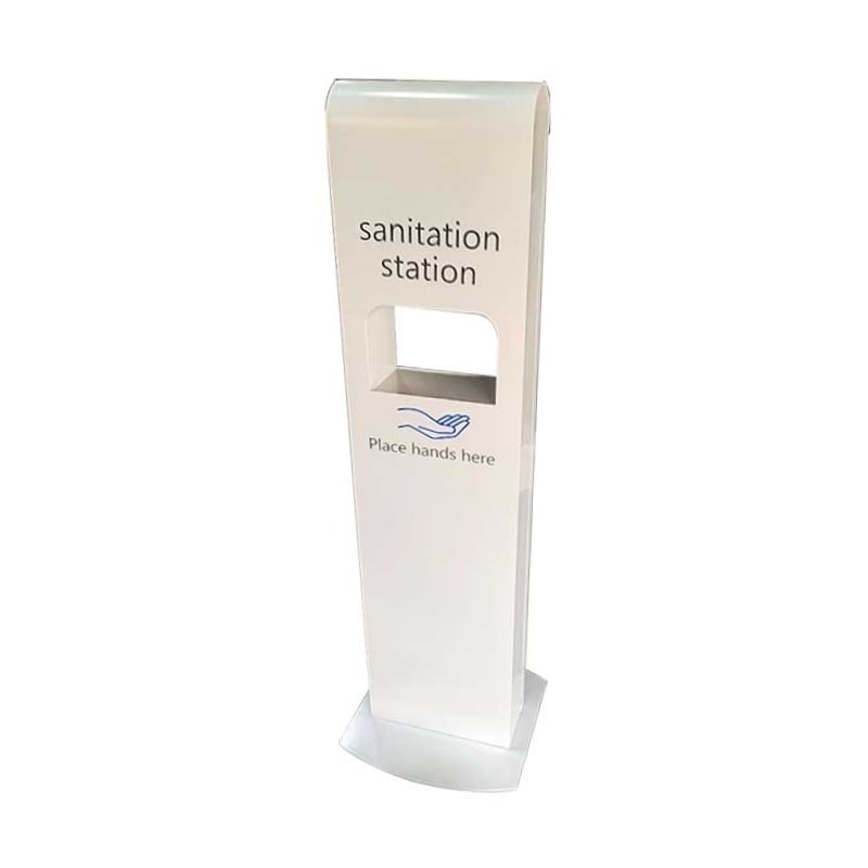 Custom Printed Touch Free Hand Sanitizer Dispenser Stand white