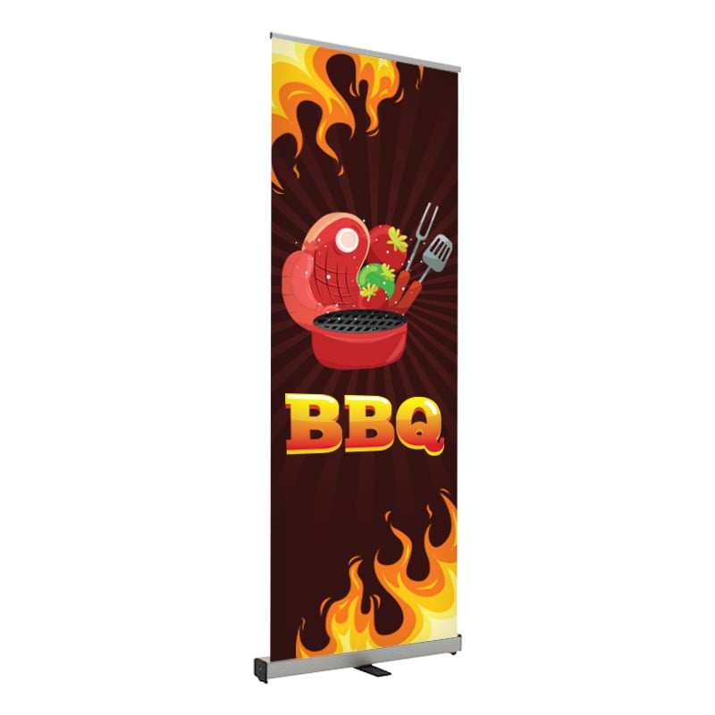 BBQ Retractable Banner Stand in Dark Brown