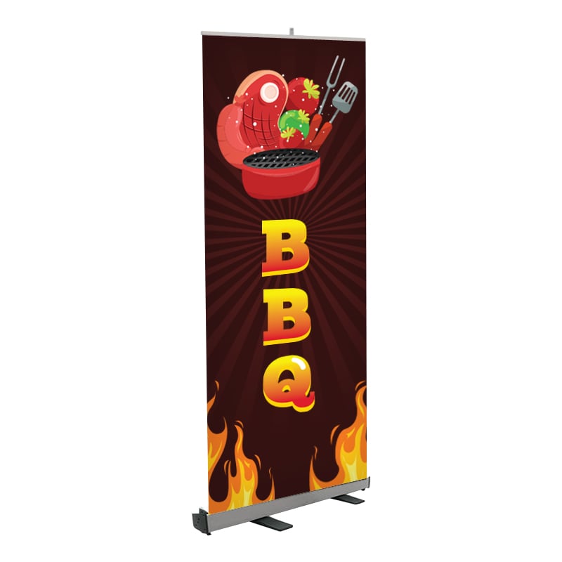 Dark Brown BBQ Restaurant Retractable Banner