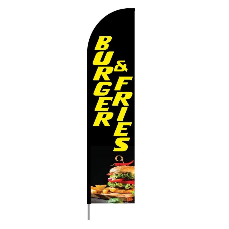 Burger & Fries Feather Flag Banner for Restaurant