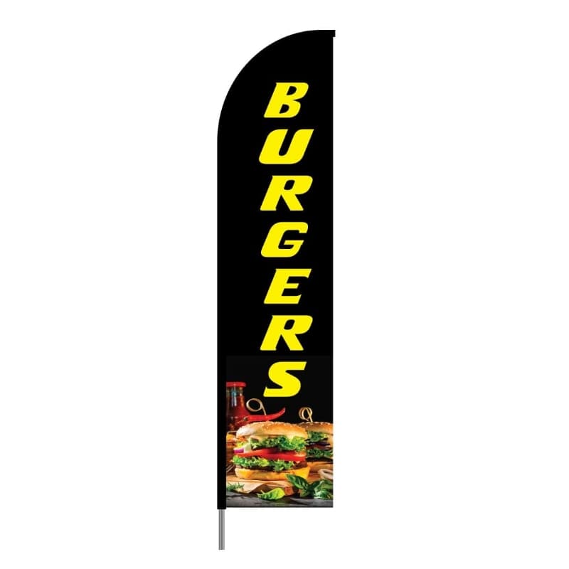 Burgers Feather Flag Banner for Restaurant