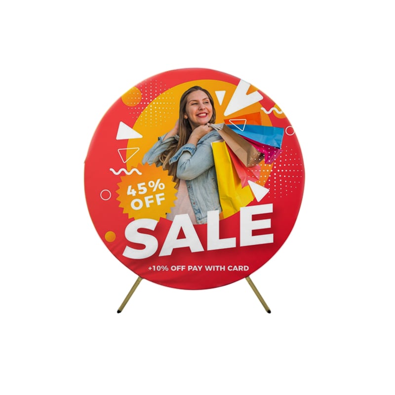 Coin Display - Stretch Fabric Circle Banner Stand
