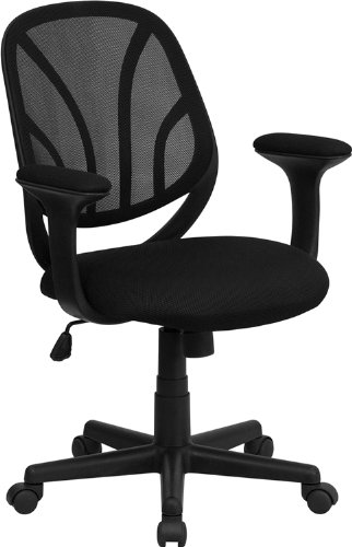 Contemporary Flexible Mid-Back Mesh Swivel Task Chair with Arms