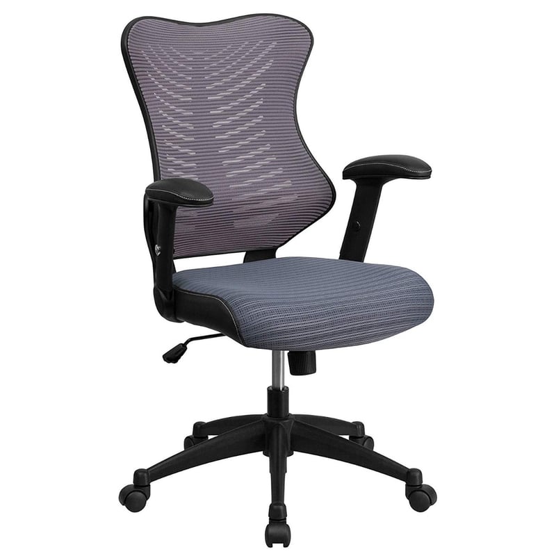 Contemporary Mid-Back Mesh Upholstered Swivel Office Chair with Adjustable Arm Rest