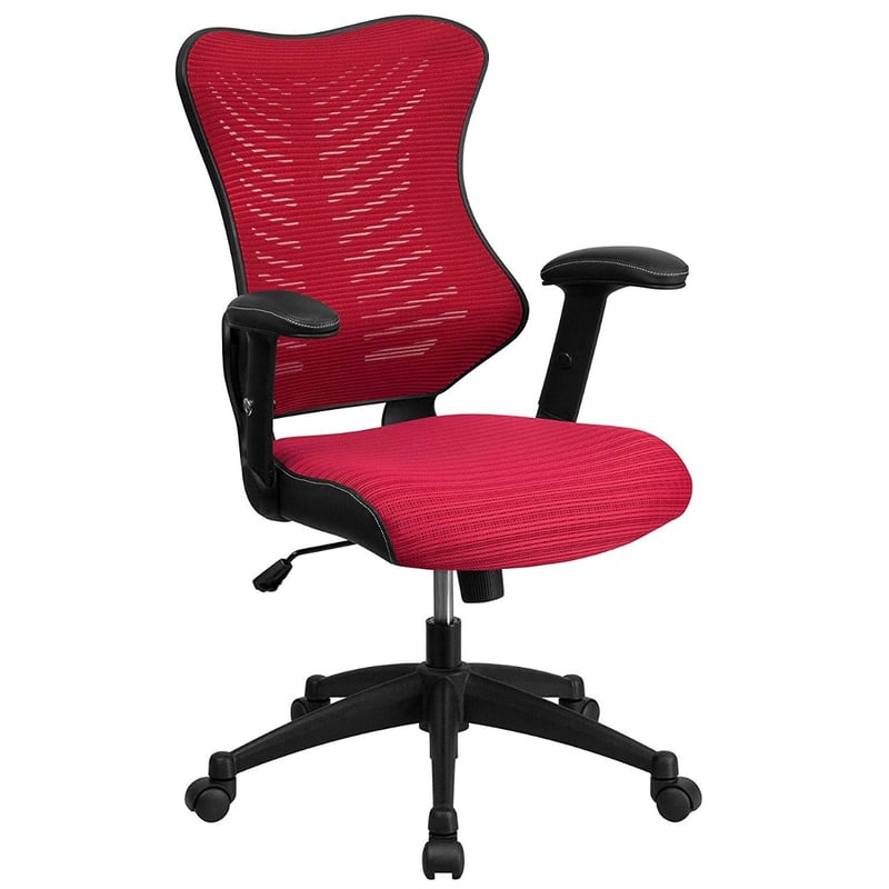 Contemporary Mid-Back Mesh Upholstered Swivel Office Chair with Adjustable Arm Rest