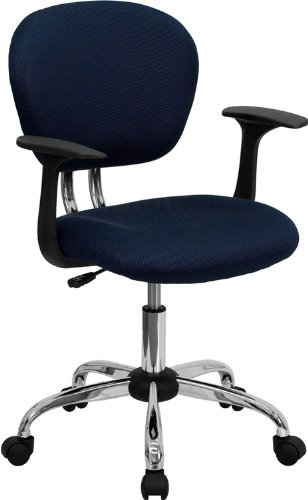 Contemporary Mid-Back Mesh Upholstered Swivel Office Chair With Armrest
