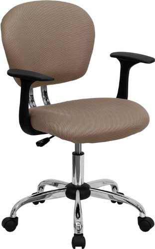 Contemporary Mid-Back Mesh Upholstered Swivel Office Chair With Armrest
