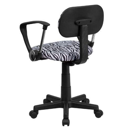 Contemporary Mid-Back Swivel Printed Office Chair With Arm Rest
