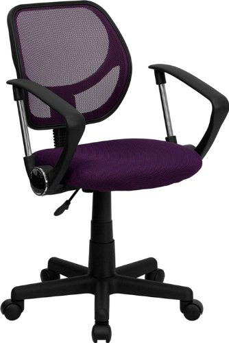 Contemporary Mid-Back Ventilated Mesh Swivel Task Chair With Armrest