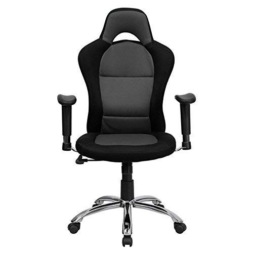 Contemprory Race Car High Back Upholstered Mesh Swivel Task Chair With Adjustable Arms