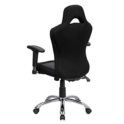 Contemprory Race Car High Back Upholstered Mesh Swivel Task Chair With Adjustable Arms