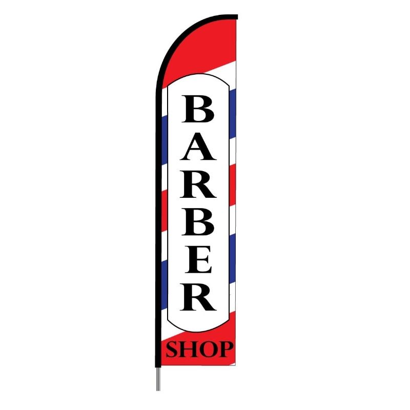 Beauty Spa Salon & Barber Shop Flag - Feather Banner