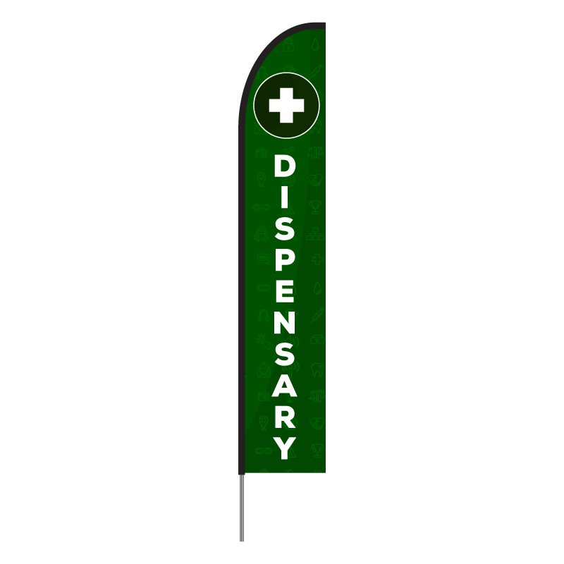 Dispensary Print Feather Flag Banner 