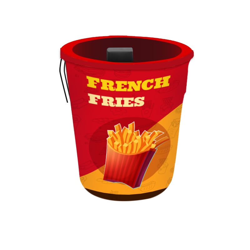 French Fries Print Trash Can