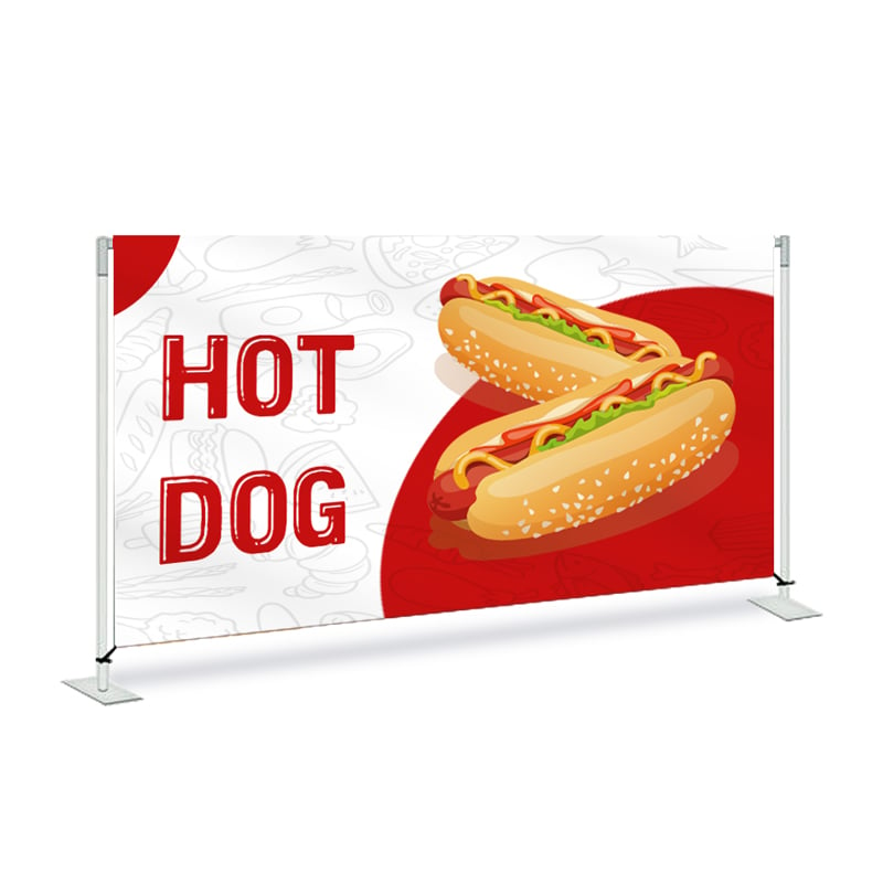 White Hot Dog Print Barricade Barrier 