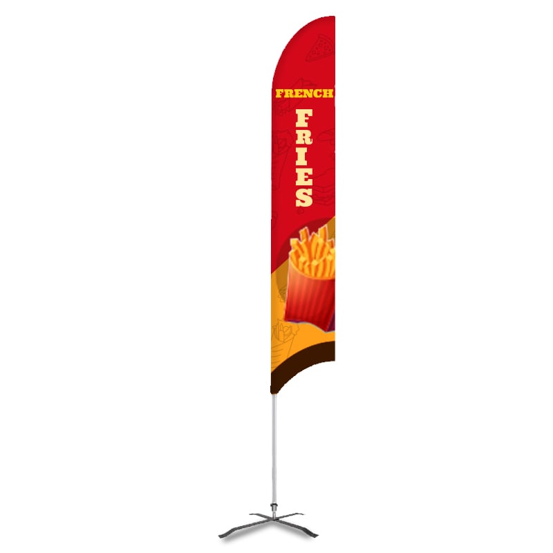 French Fries Print Advertising Feather Flag