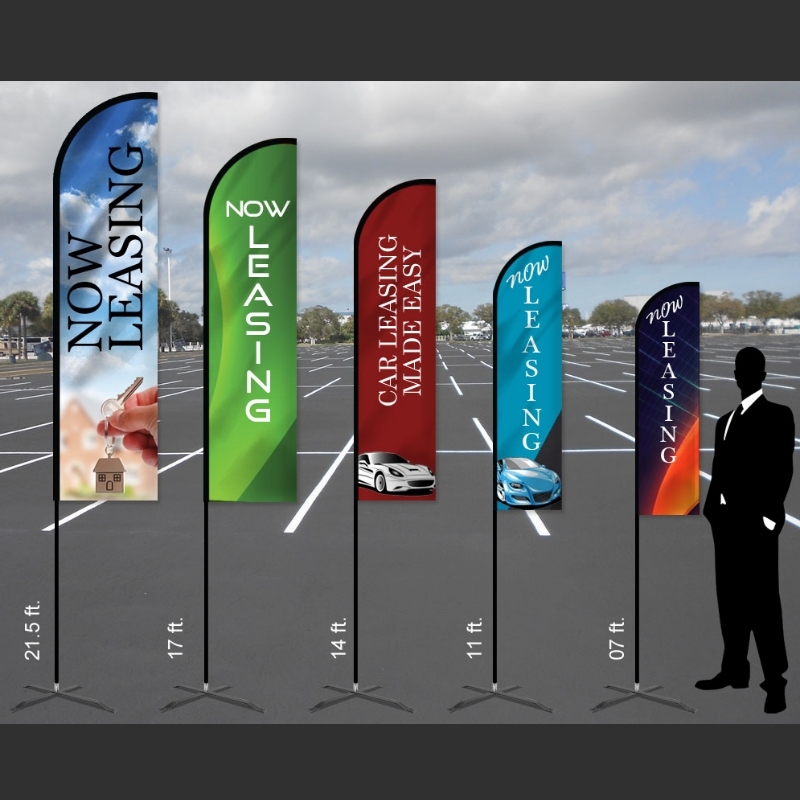 Different Sizes for the Flex Banner™ from Above All Advertising, with custom messages, fonts and thems on it
