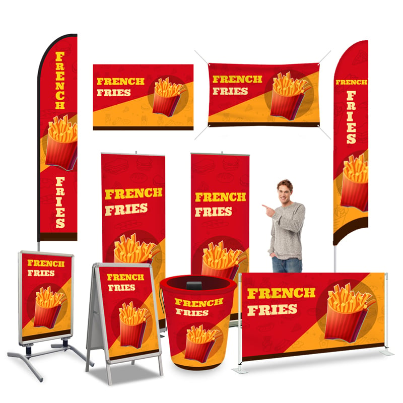 French Fries - Pre Printed Product Line Up - Yellow & Red