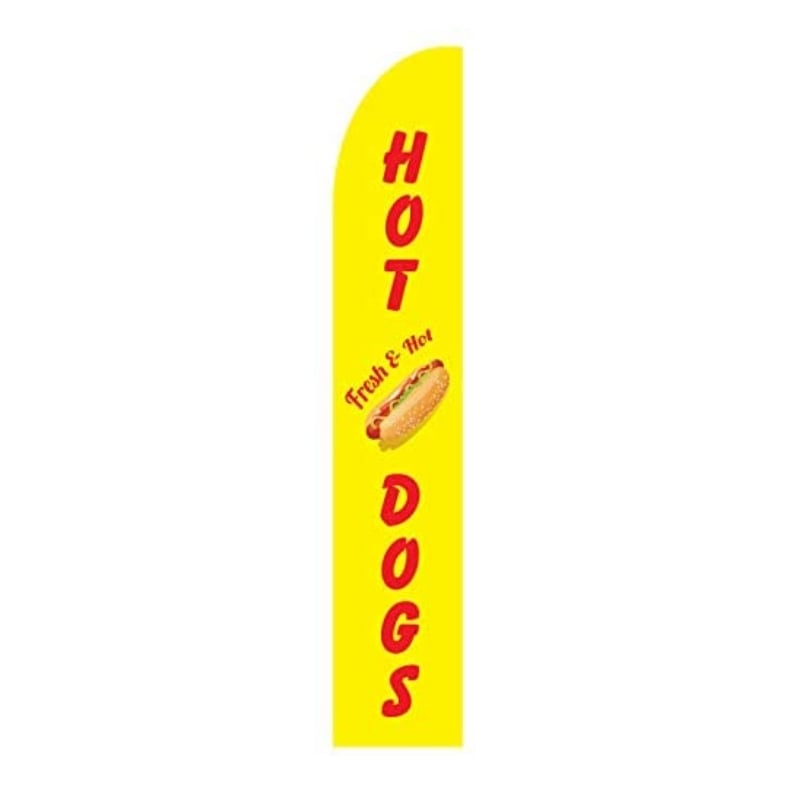 Fresh & Hot - Hot Dog Feather Banner Flag In Yellow Color