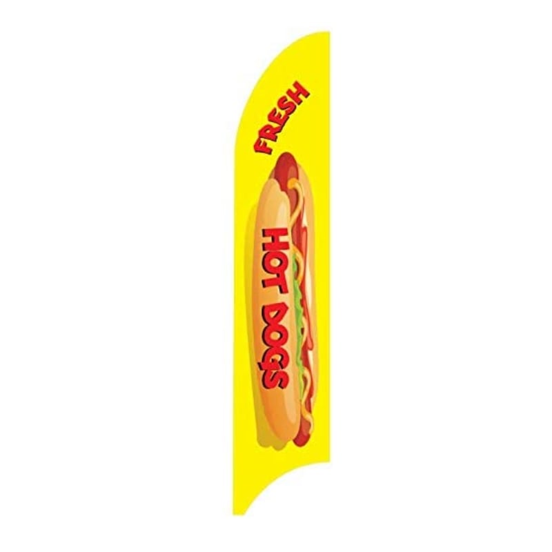 Fresh Hot Dog G7 Feather Banner Flag In Yellow Color