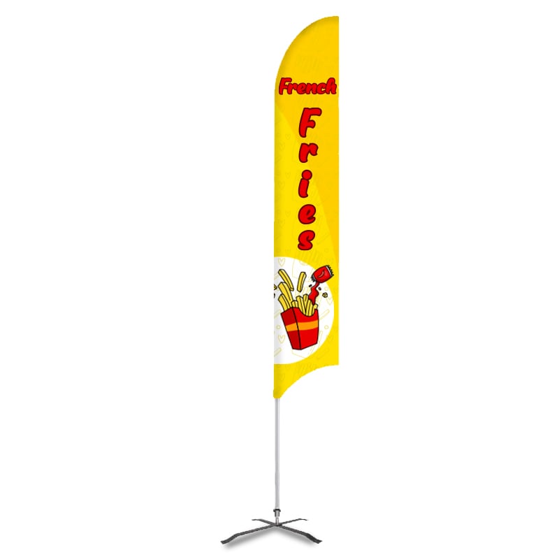 French Fries Print Feather Flag Banner
