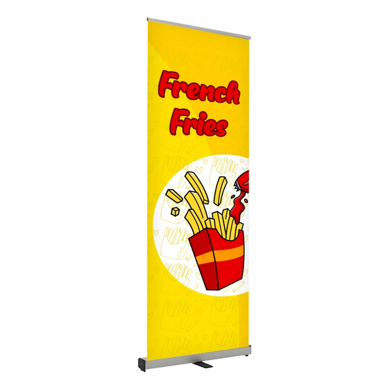 French Fries Print Roll Up Banner Stand 24 x 80 Inches