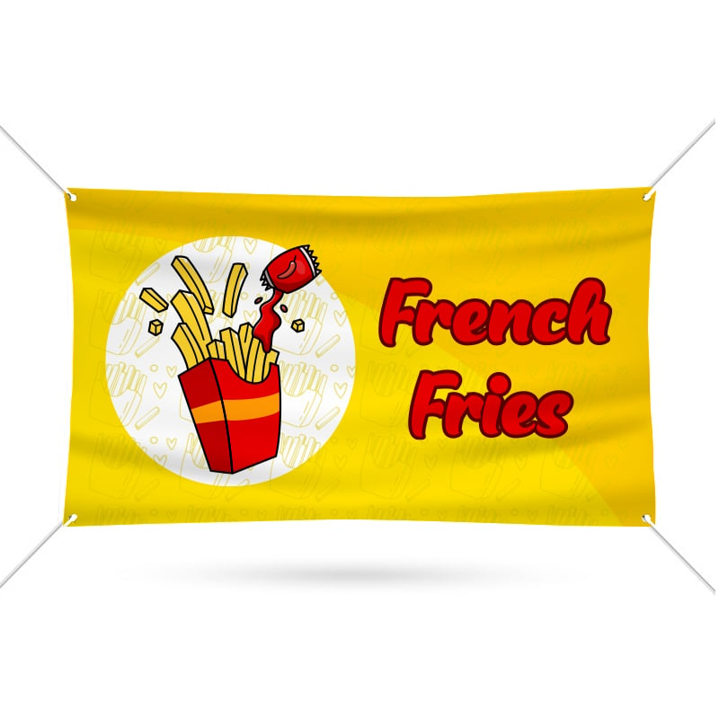 French Fries Print Vinyl Banner