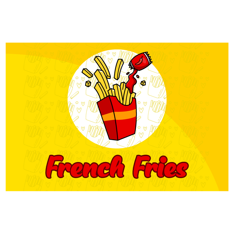 French Fries Print Wall Mural Stickers