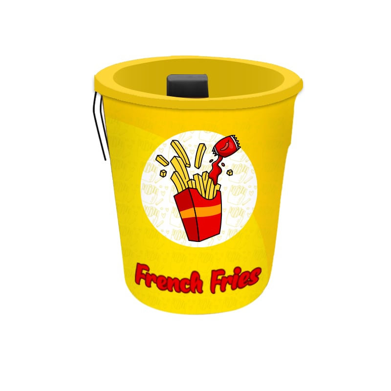 French Fries Print Restaurant Trash Can